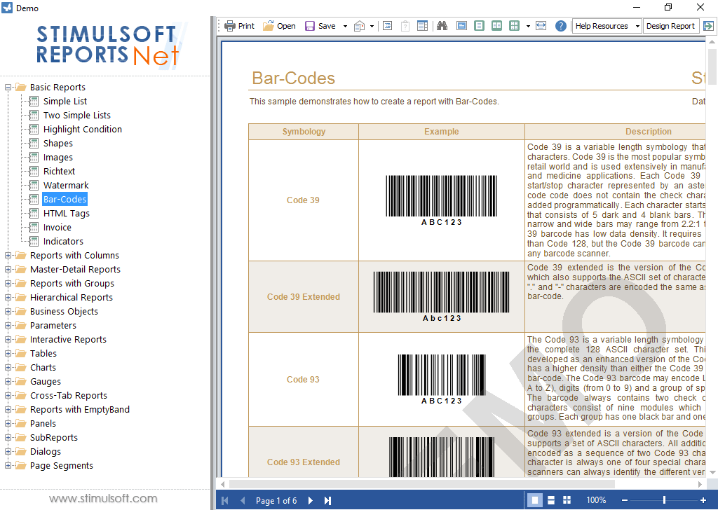 Data SourcesThe report engine supports all types of ADO.NET data and supports more than 10 types of data servers: MS SQL Server, Oracle, My Sql, Firebird and et
