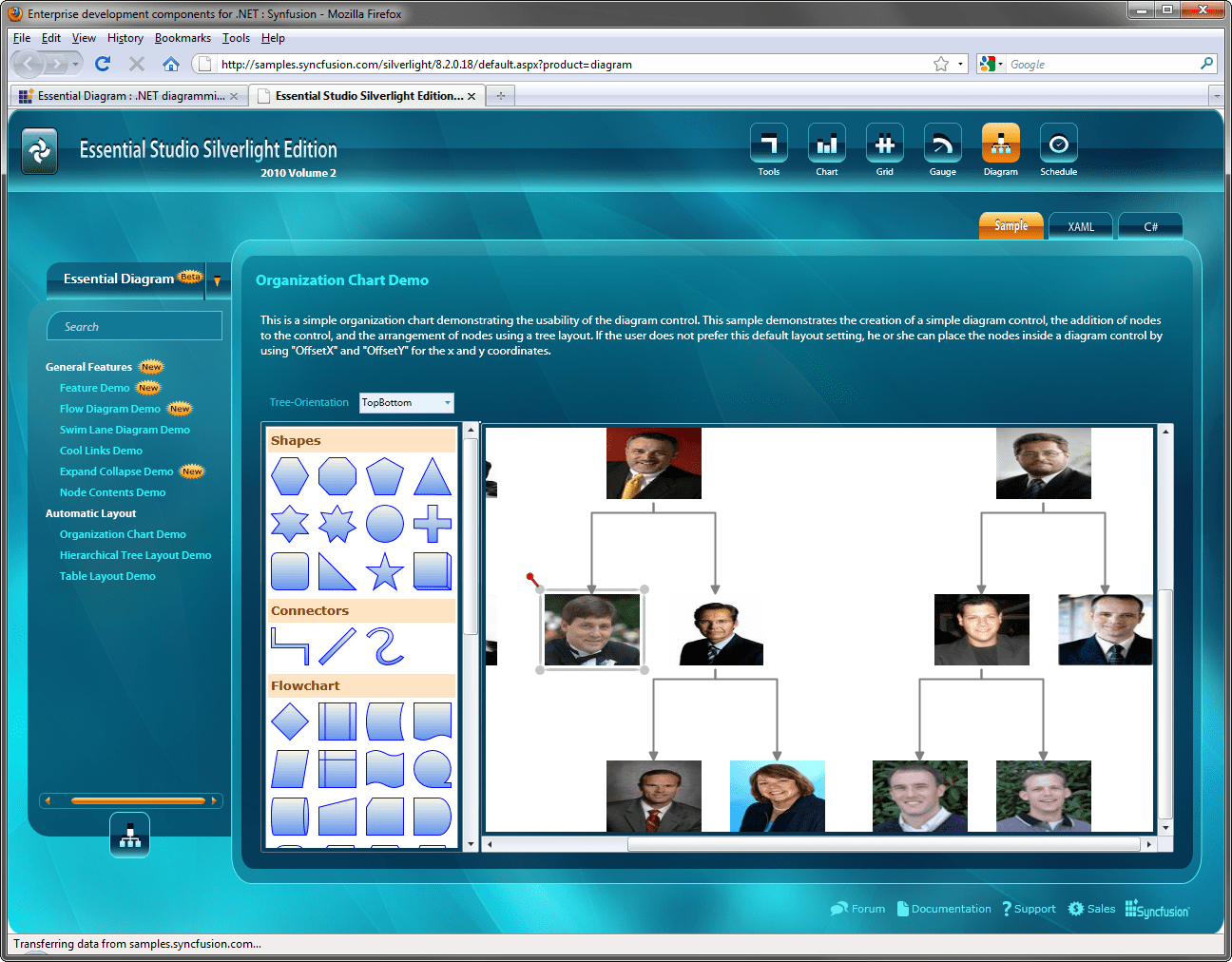 Screenshot of Syncfusion Essential Diagram