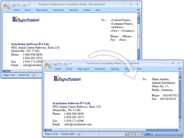 Envelops on demandUse the mail-merge feature to print multiples envelops on demand.