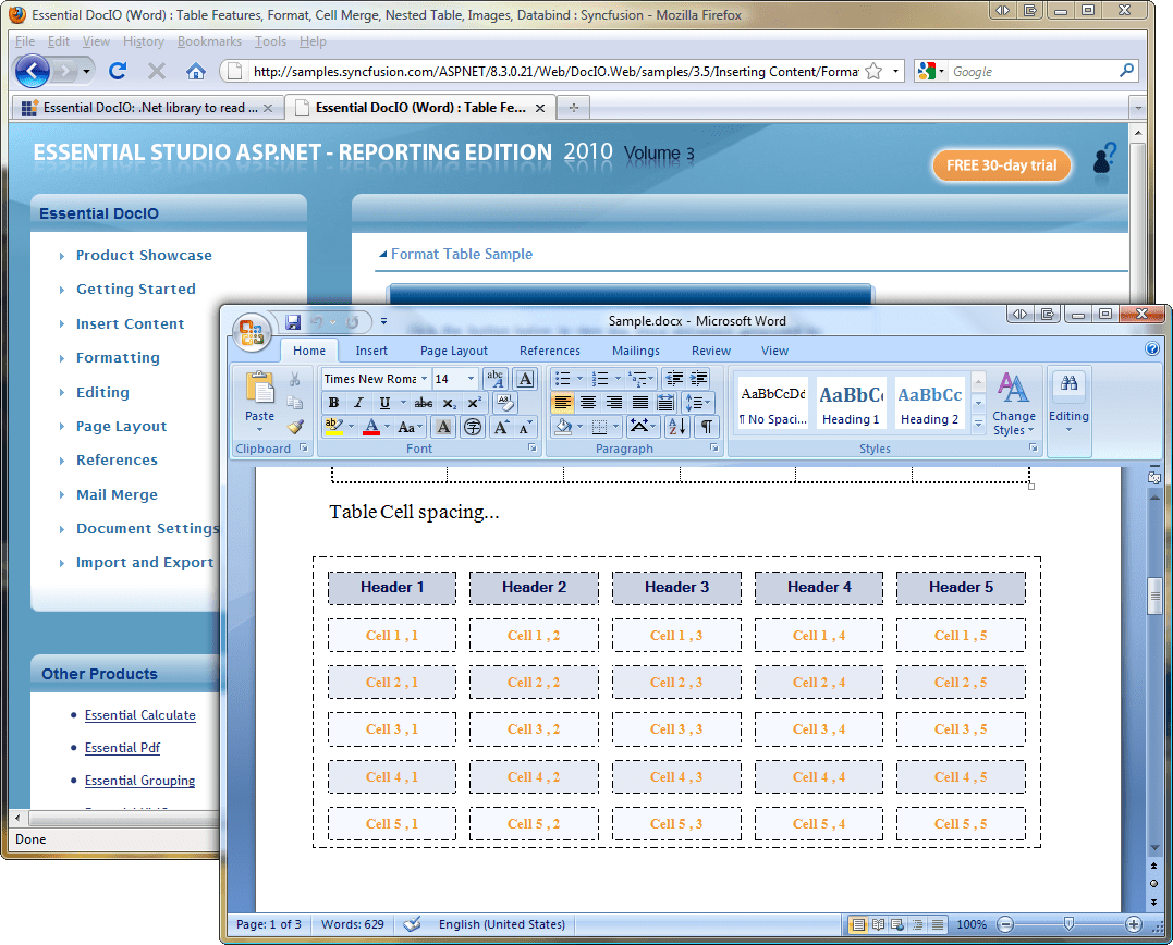 Syncfusion Essential DocIO for ASP.NET