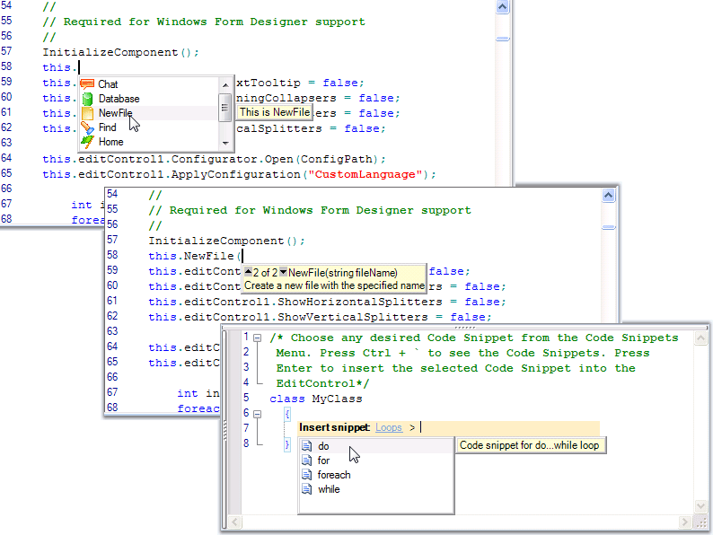 IntellisenseImplement Visual Studio like intellisense in your code-editing applications.