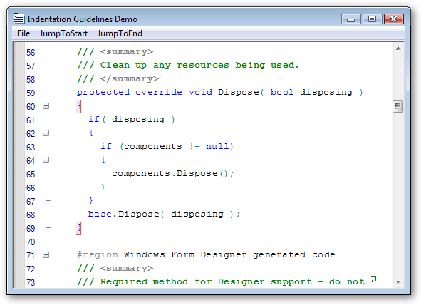 Brackets and IndentationExtend Visual Studio like editing functionality to your applications.