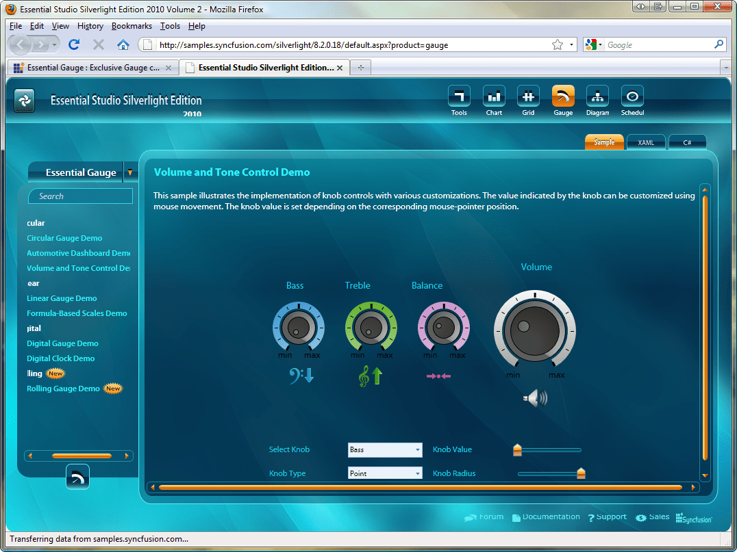 CustomizationCustomize Essential Gauge to suite your needs. The Syncfusion circular gauge ships with both full-circle and half-circle frame types.