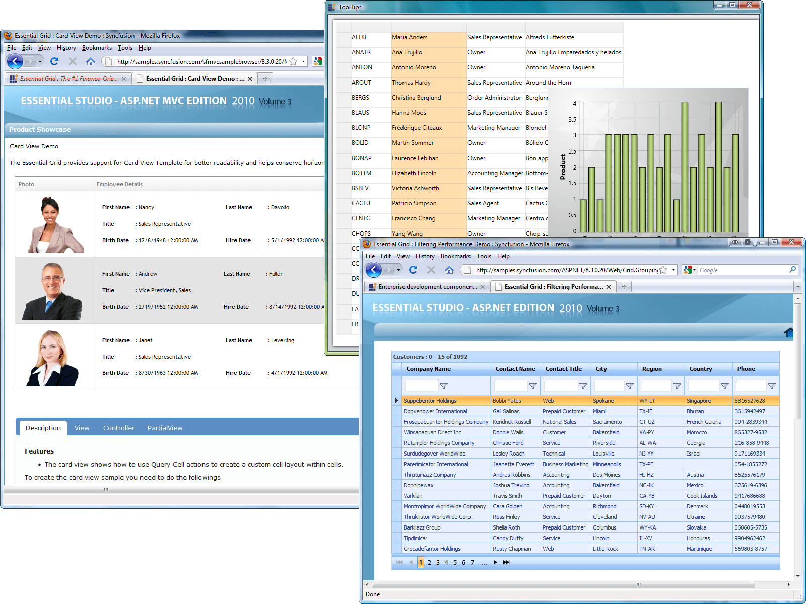 Screenshot of Syncfusion Essential Grid