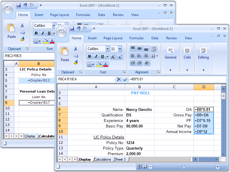 Excel Like UI (Windows Forms)Use Essential Tools and Essential Grid to create a Office 2007 Excel like UI and application.
