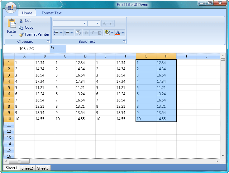 Excel Like UIThe rich feature set of Essential Grid allows users to build feature-rich applications.