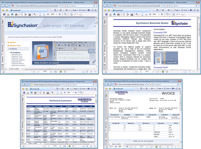 Screenshot of Syncfusion Essential PDF
