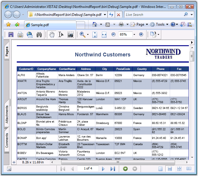 Import from DataTablesEasily generate PDF Tables from DataTables using data binding APIs.