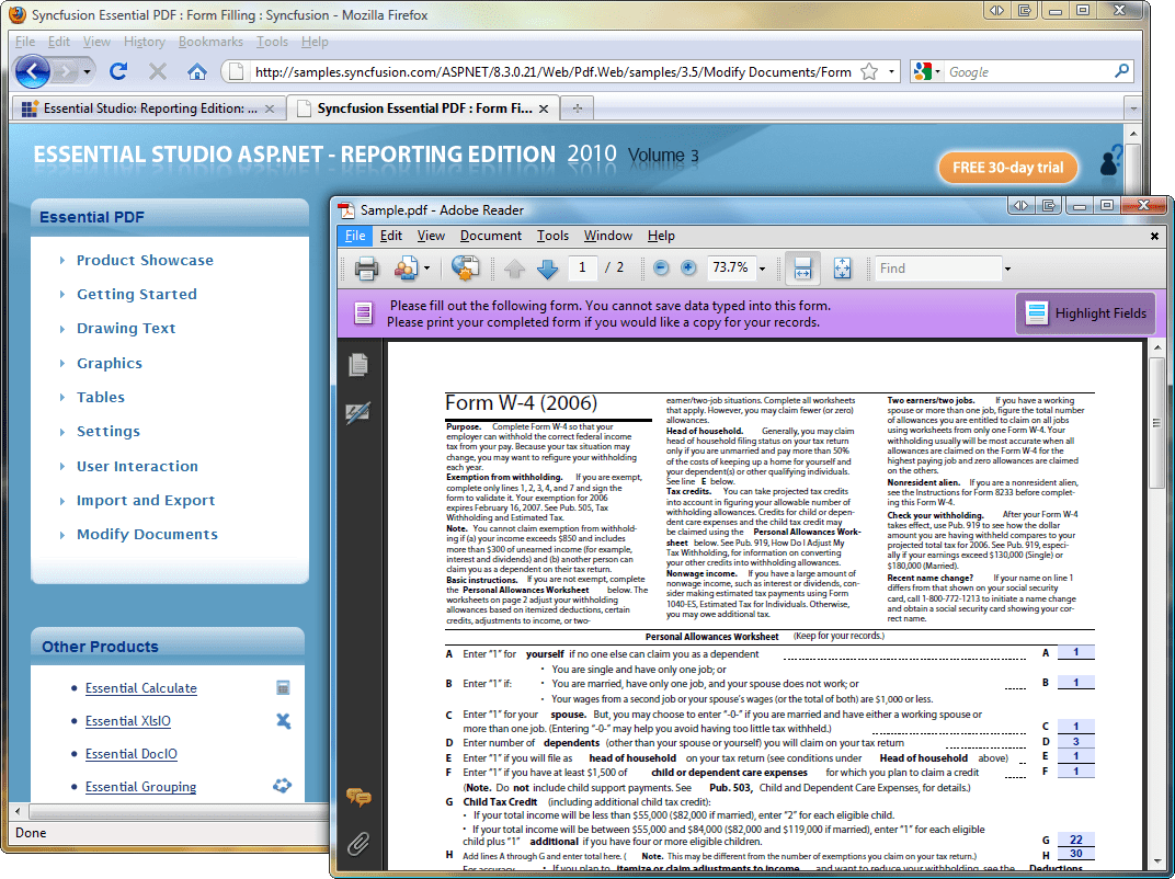 Syncfusion Essential PDF for ASP.NET