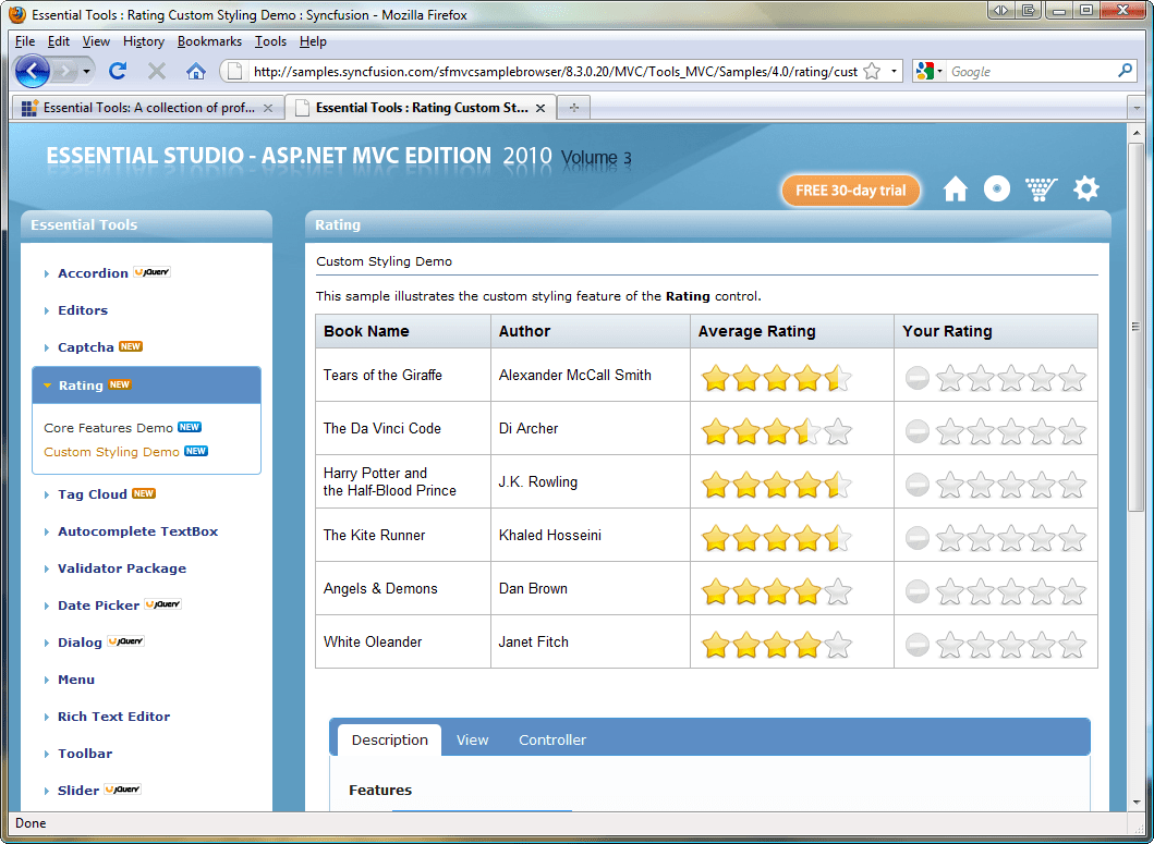 Screenshot of Syncfusion Essential Tools
