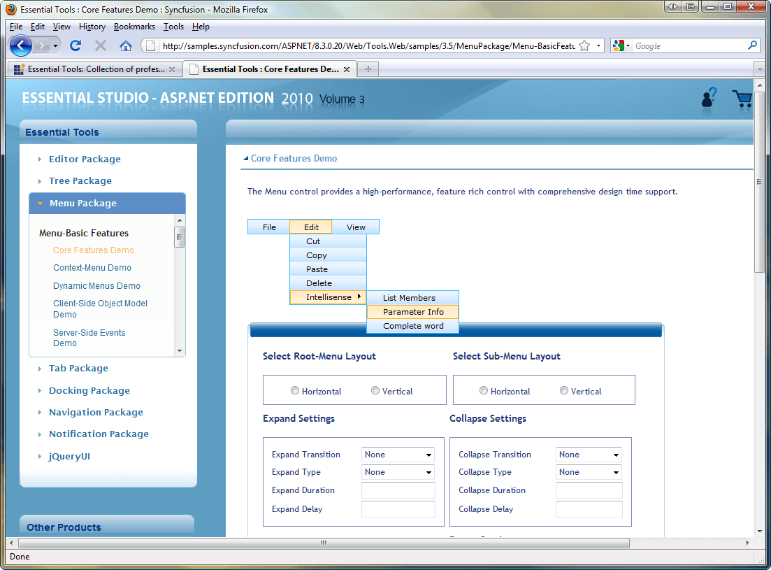 MenusThe Menu control provides a high-performance, feature rich control with comprehensive design time support.
