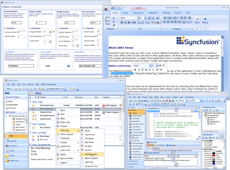Screenshot of Syncfusion Essential Tools for Windows Forms