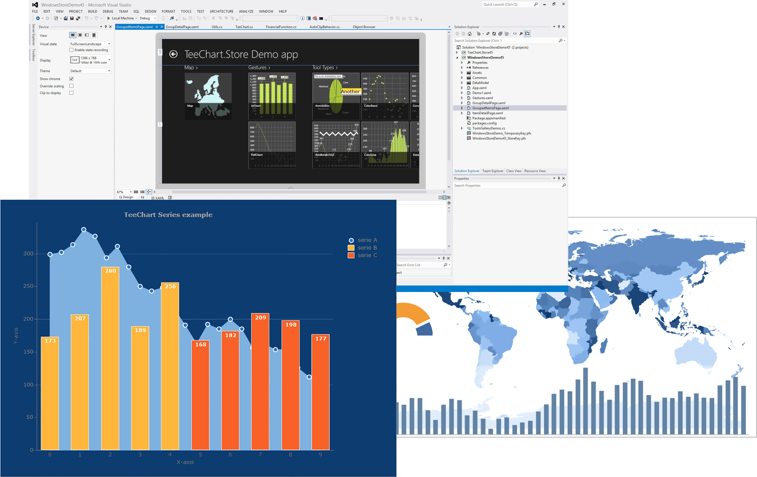 Screenshot of TeeChart for Visual Studio .NET with Source