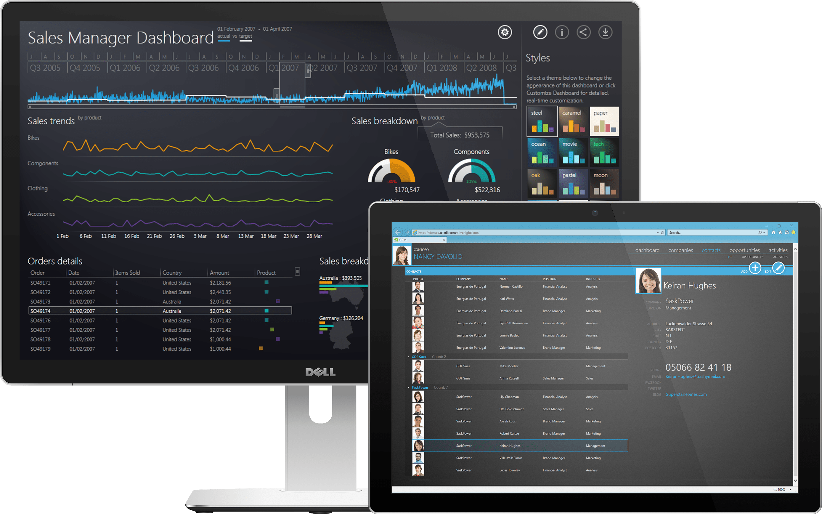 Screenshot of Telerik UI for Silverlight