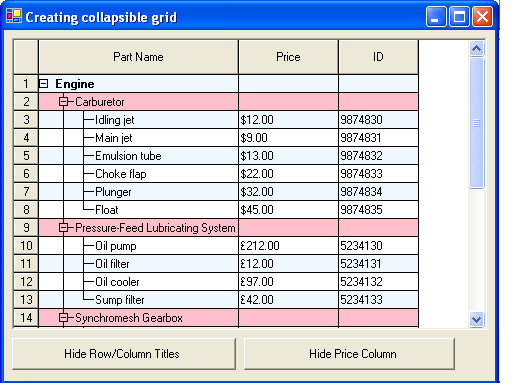 Screenshot of TList WinForms