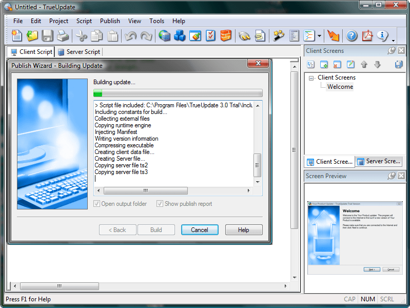 Fully CompatibleUpdate systems created with TrueUpdate 3.5 work on all Windows operating systems, including Windows Windows 7, Windows Vista, Windows XP, Server