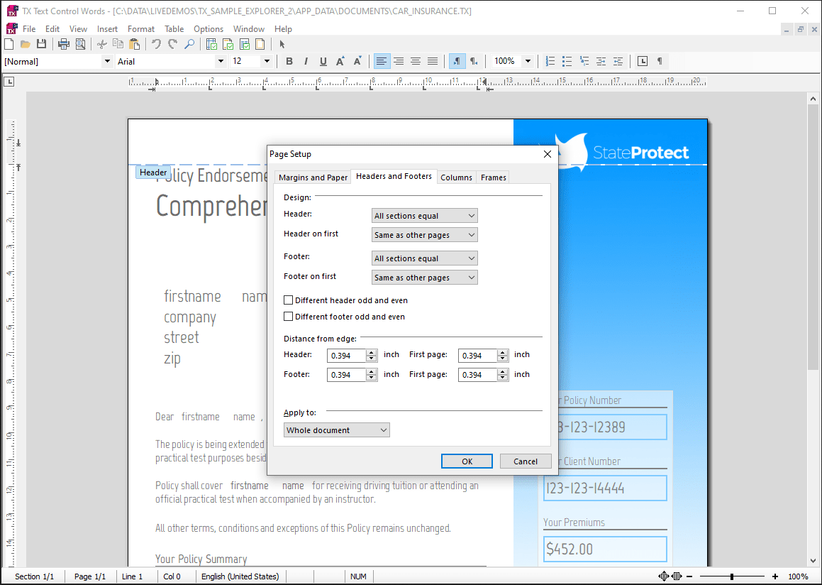 TX Text Control ActiveX Enterprise/XML