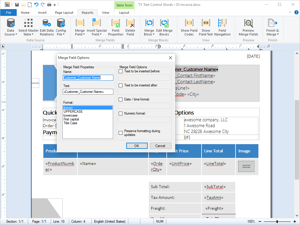 Microsoft Word Merge FieldsMerge fields are special fields that can be inserted into Microsoft Word documents. On demand, they can be dynamically populated with