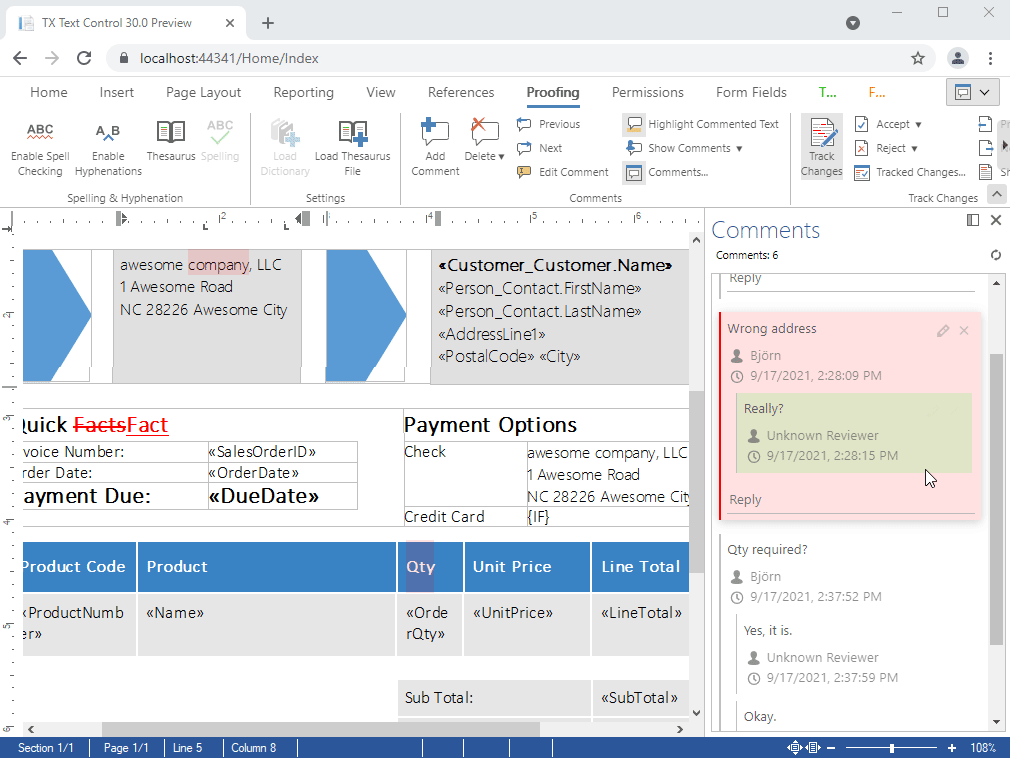 Screenshot of TX Text Control .NET for Windows Forms Professional