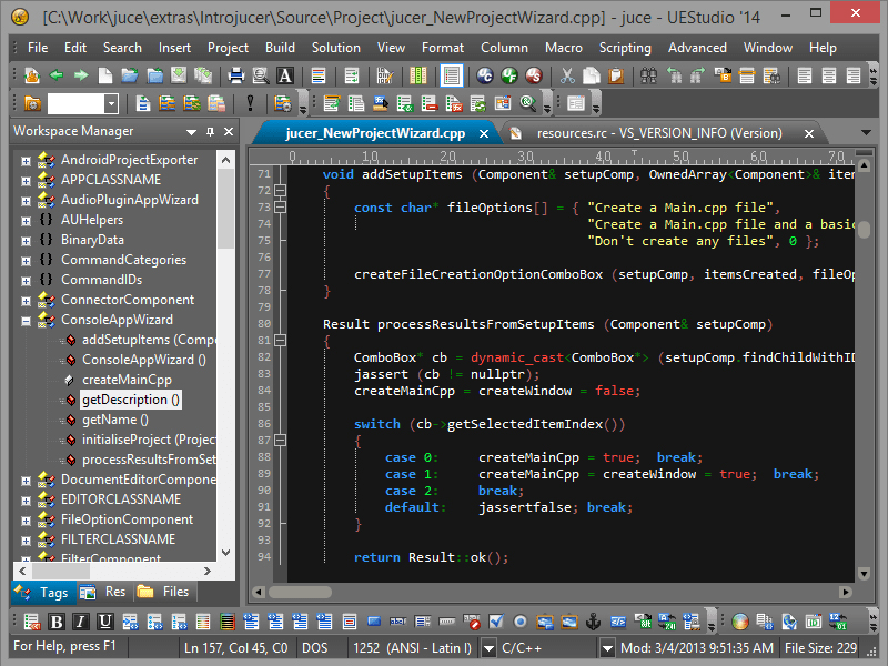 Screenshot of UEStudio
