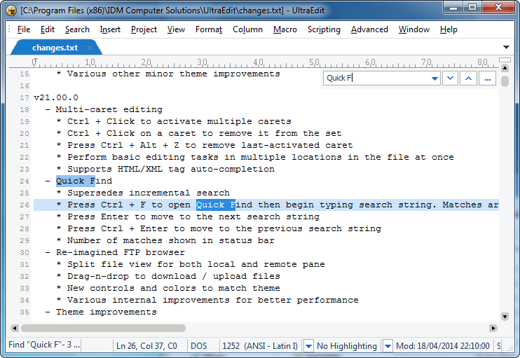 Screenshot of UltraEdit