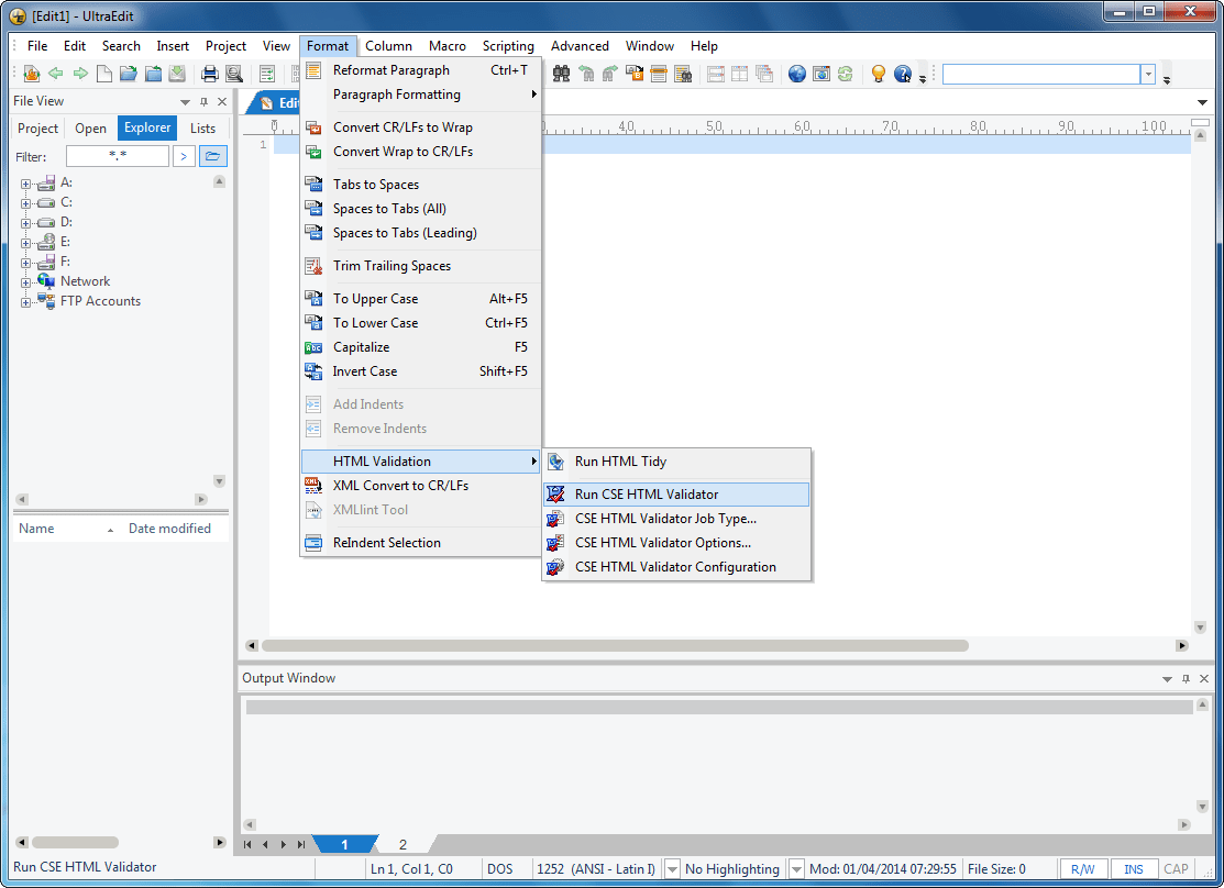 CSE HTML Validator SupportUse UltraEdit to validate your HTML code.