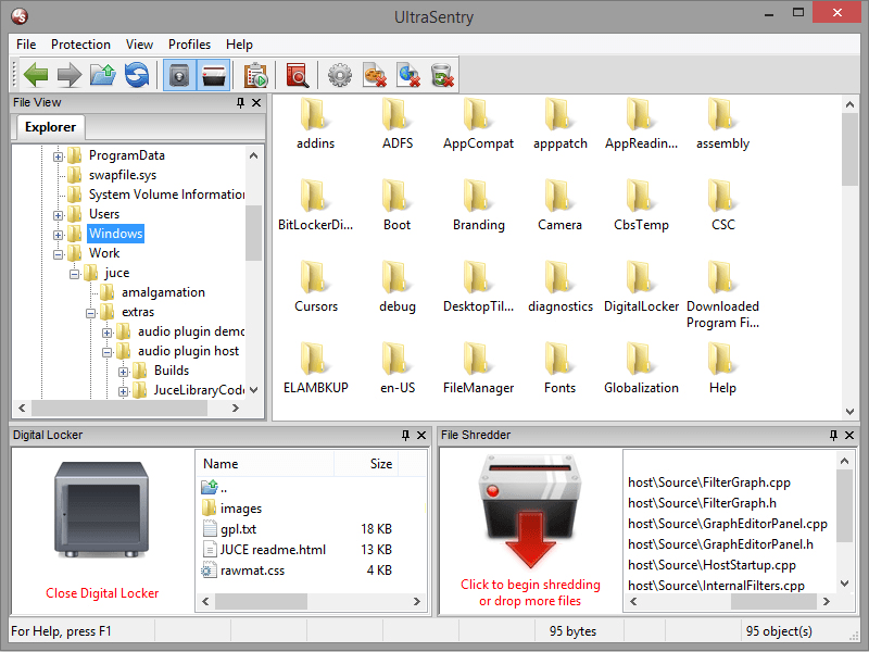 Screenshot of UltraSentry