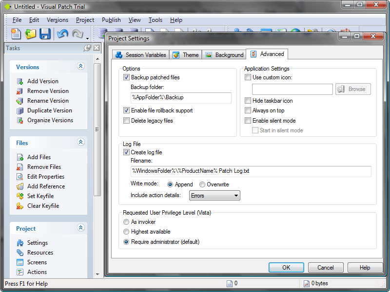 Reports and LogsImproved HTML-based project reports and text-based install-time log files give you an accurate record of your patch. New options let you control