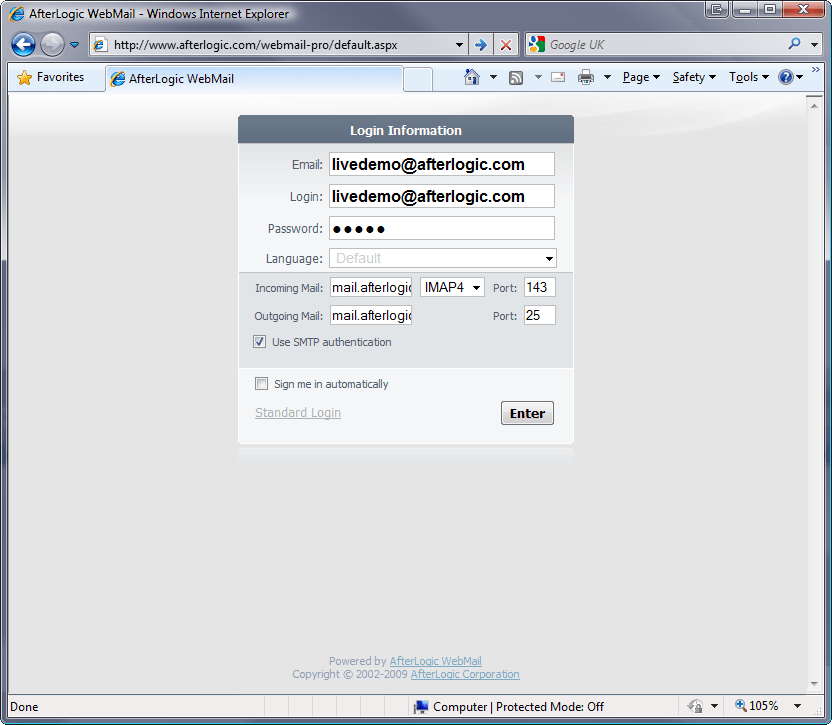 Screenshot of WebMail Pro for ASP.NET