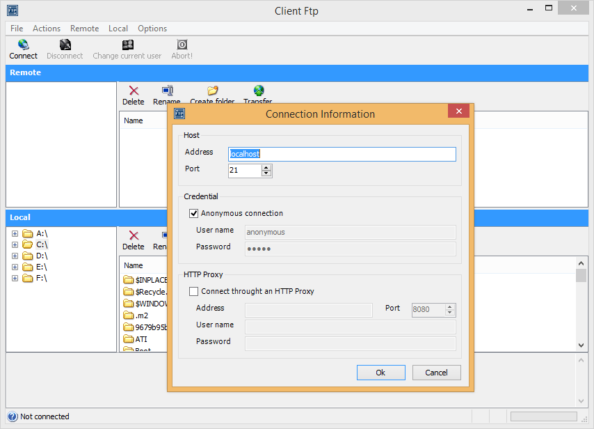 Screenshot of Xceed FTP for .NET