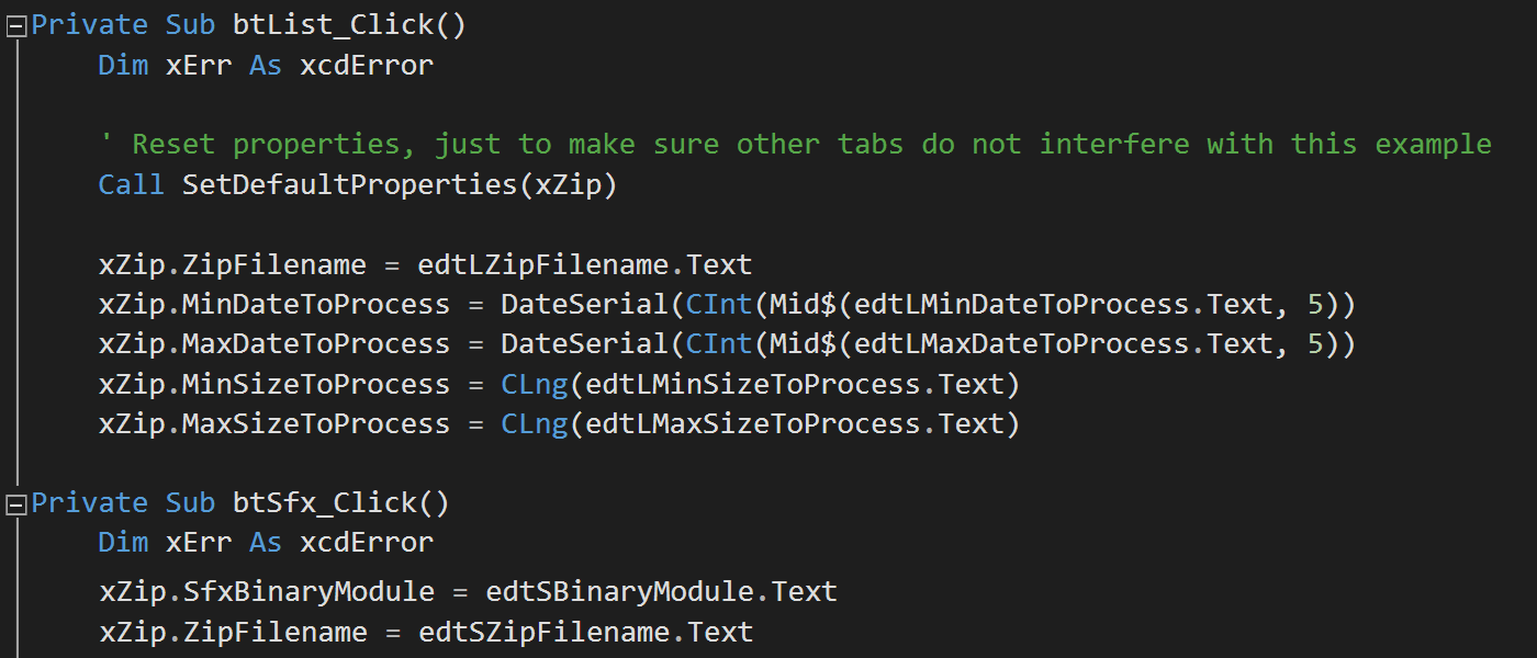 Screenshot of Xceed Zip for x64