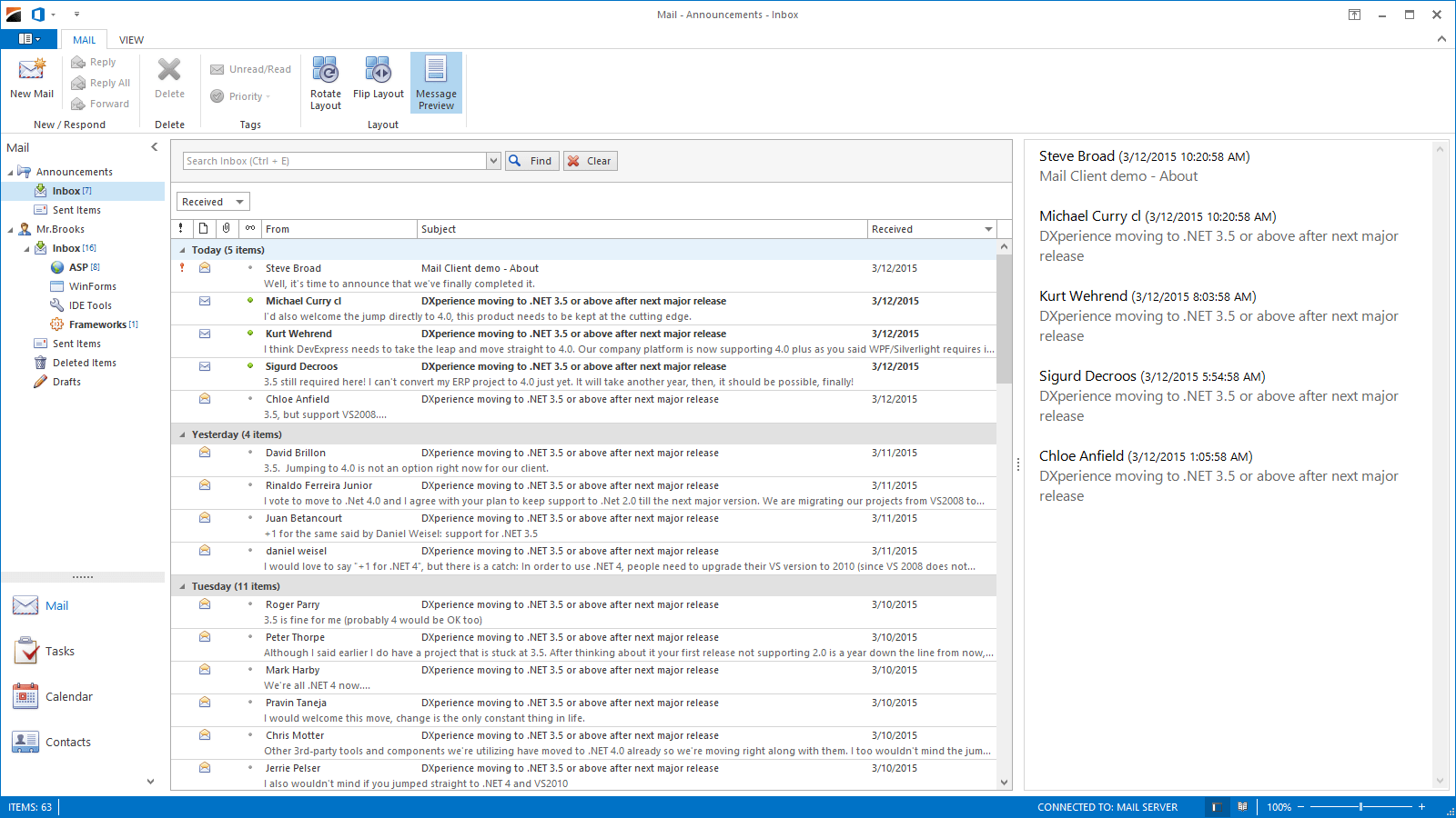 Screenshot of XtraNavBar Suite