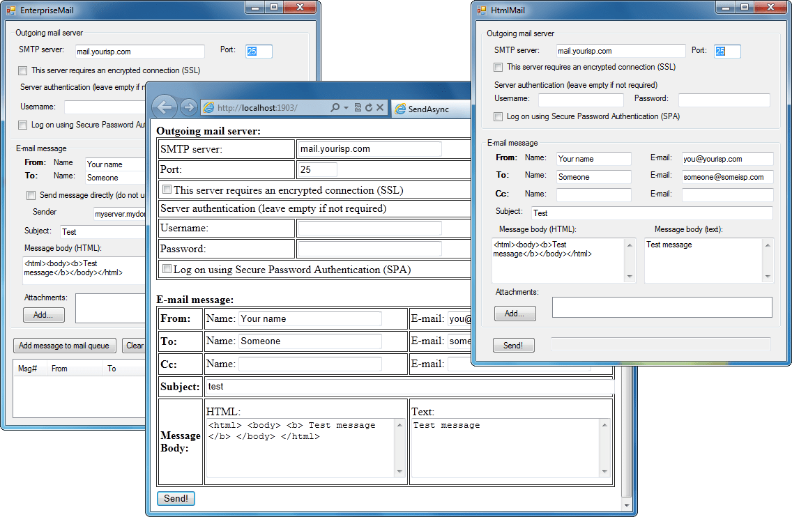 Screenshot of AddEmail ActiveX