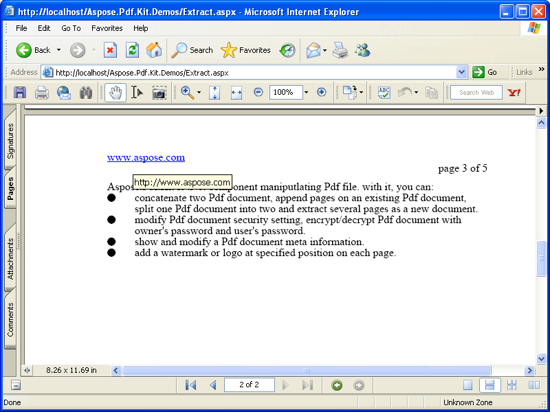 ExtractYou can also extract pages from a Pdf file and save them as a new Pdf file.