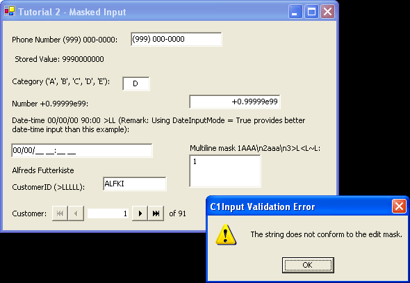 Screenshot of ComponentOne Input for WinForms