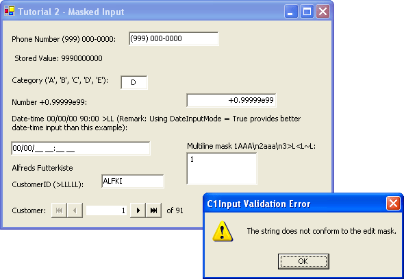 MaskingMask your input and validate values