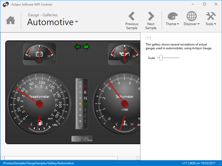 LinearGauge ControlLinearGauge can be used to recreate everything from rolling scales to thermometers. Orient the gauge either horizontally or vertically and ev