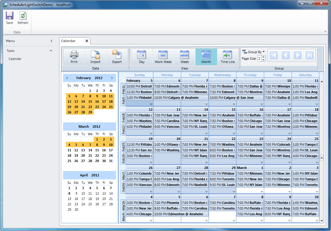 ComponentOne Scheduler for LightSwitch
