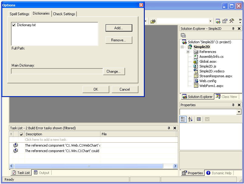Dictionary SelectorSelect a dictionary file to allow specific or custom spellchecking - allows for spellcheking in different languages.