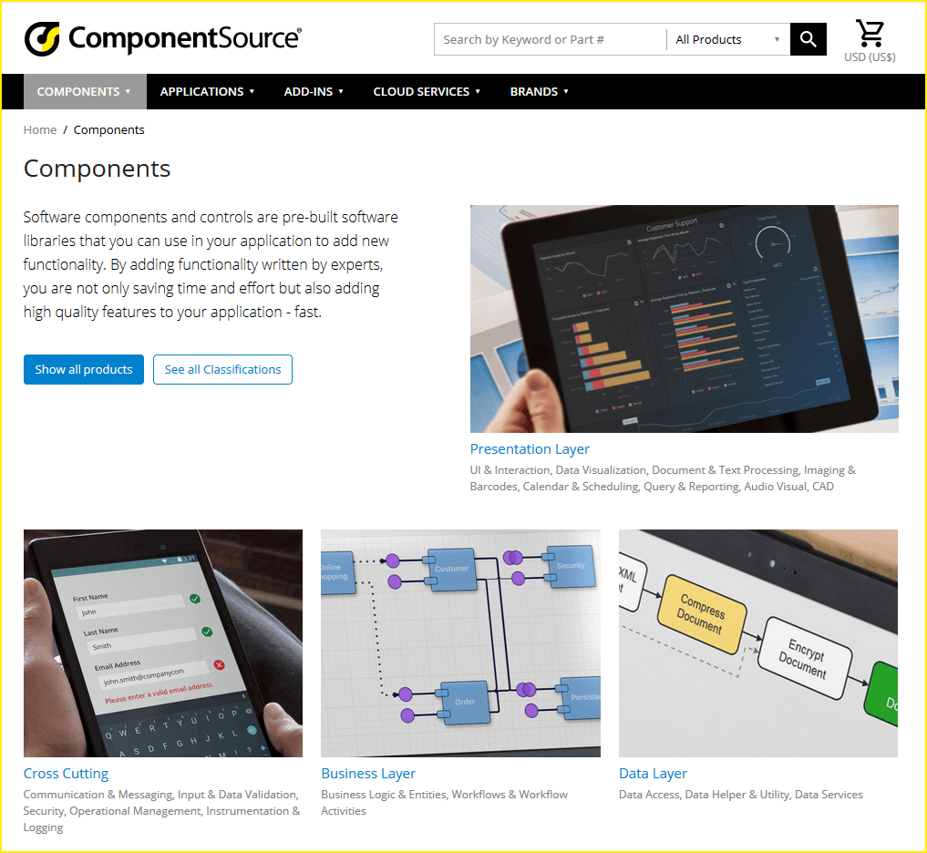 ComponentSource - Components Listing