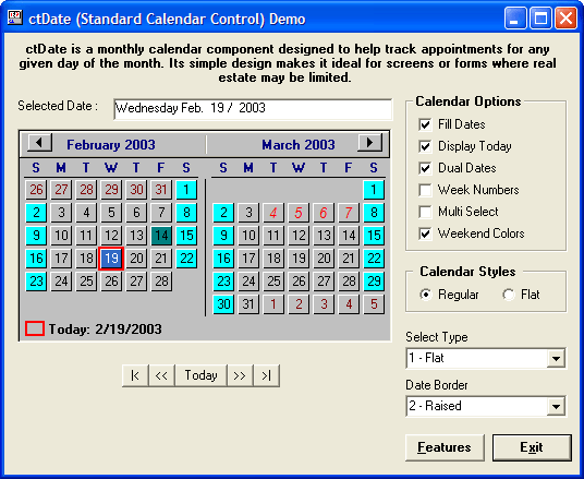 Screenshot of Calendar Tools