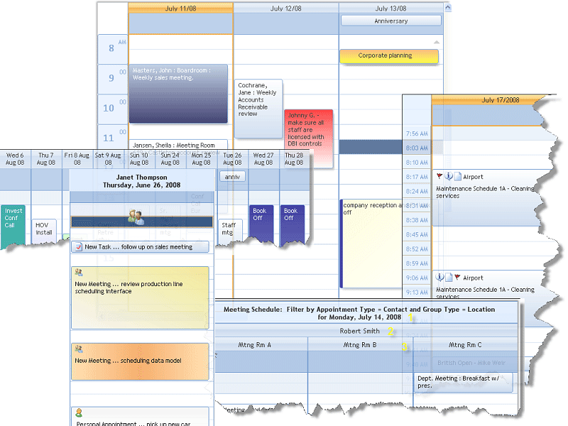 Calendars and date / time selection controlsCreate your own style and calendar presentations with Studio Controls R4's ctDate, ctYear,ctMonth, dbiMonth