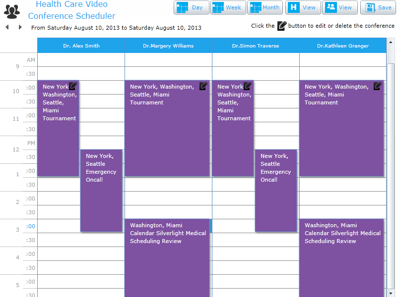 Screenshot of dbi Calendar Silverlight