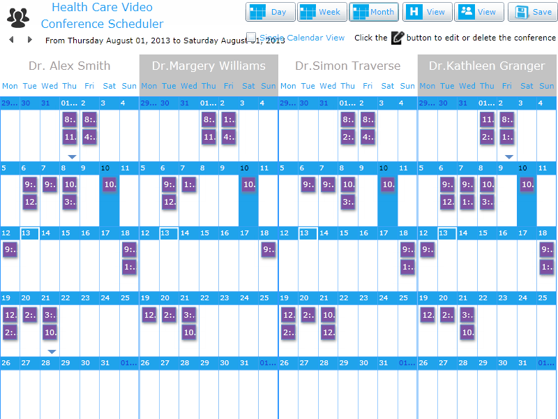Screenshot of dbi Calendar Silverlight
