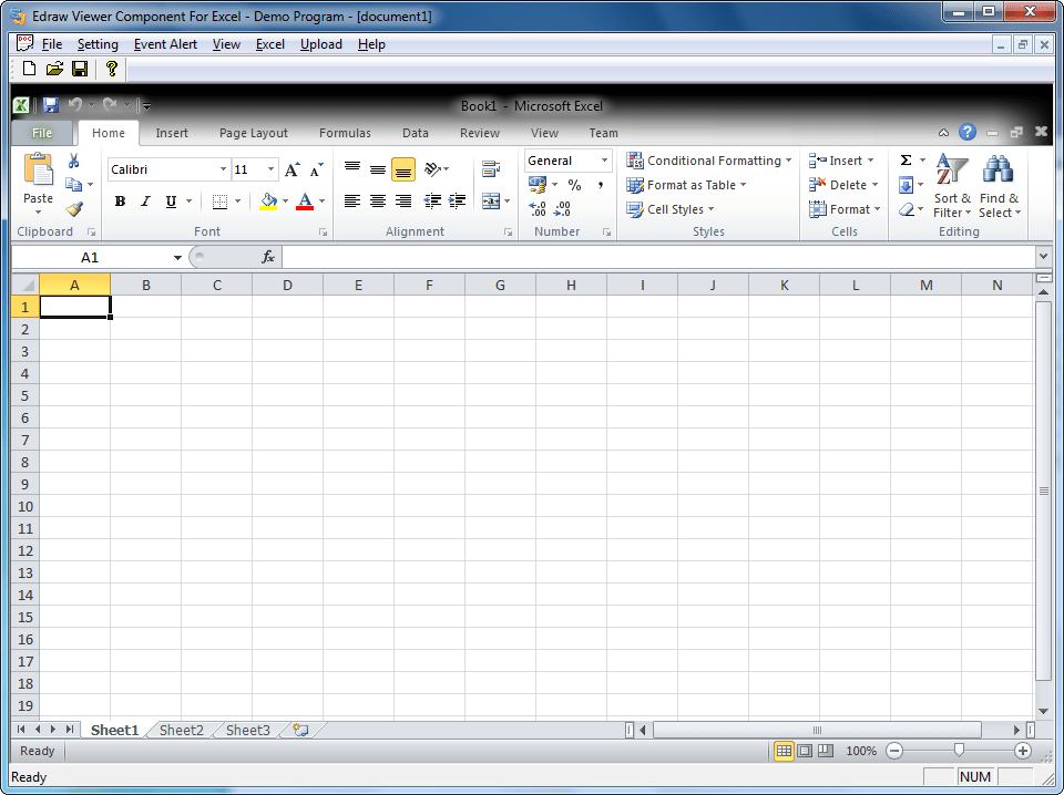 Screenshot of Edraw Excel Viewer Component