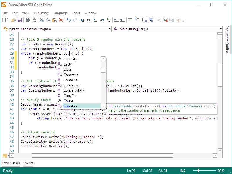 Actipro SyntaxEditor for WPF