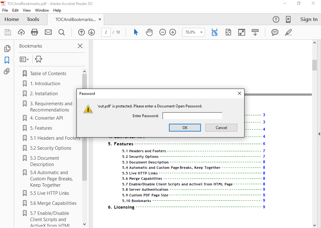 Screenshot of ExpertPDF Pdf Security