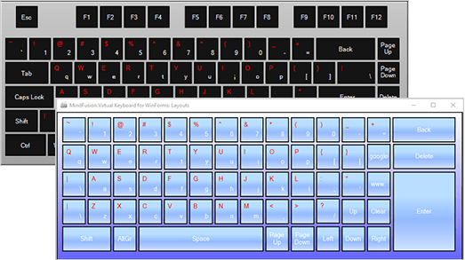 Screenshot of MindFusion.Virtual Keyboard for WinForms