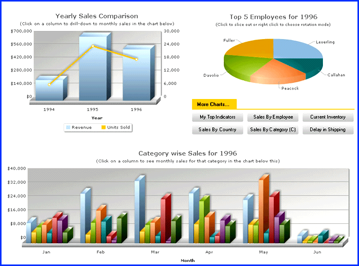 Screenshot of FusionCharts XT