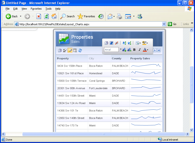 Grid FX End User ExperienceGrid FX's FloatingBar provides end-users with per item features such as data copying, grouping, sorting & filtering, hide or show